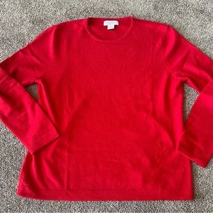 Marshall Fields 100% Cashmere Sweater Red Women’s Size L Large Very Soft